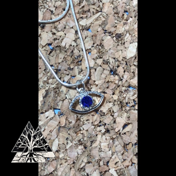 Grains of Valhalla Jewelry - Silver Evil Eye Swarovski Crystal Necklace